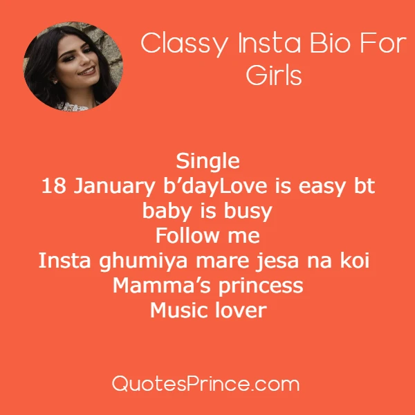 Classy Insta Bio For Girls